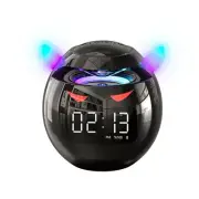 Bluetooth Speaker Audio with LED Digital Alarm Clock Wireless Ball Shape Demon H