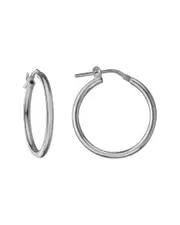 Italian Silver Round Tube Hoops 2mm X 24mm