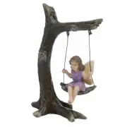Fairy Girl Tree Swing Mini Figurine Garden Accessory Dollhouse Decor Ornament