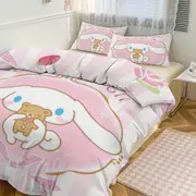 a2464 Cute Cinnamoroll Cartoon Duvet Cover Set Bedding Set 1 Duvet Cover And 2 Pillowcases 3D Cartoon Dog Printed Comfortable And Ultra Soft Bed Set R