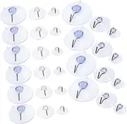 BESTOYARD 30Pcs Heavy Duty Suction Cup Hooks Vacuum Wall Hooks for Bathroom Kitchen Shower More Strong Adhesive Transparent No Punching Required Reusable Easy