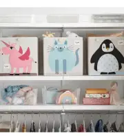 3 Sprouts - 2 Pack of STORAGE CUBE BIN BOXES -13"x13"x13" NEW Unicorn & Cat