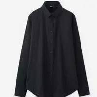 在飛比找Yahoo!奇摩拍賣優惠-Uniqlo 黑色 彈性 府綢 襯衫 XL