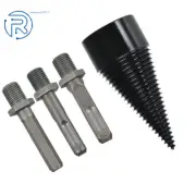 3pcs handle Hex + Square + Round 42mm Fire wood Log Splitter Drill Bit Set