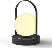 Cordless Table Lamp, Led Rechargeable Desk Lamp with Handle, 3-Color Stepless Dimming, Portable Bedside Light for Outdoor Indoor Home Bedroom Office, Black