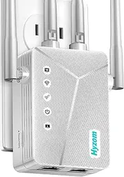 WiFi Extender Signal Booster for Whole Home & Backyard - 10K Sq.Ft Coverage w/4 Antennas | 90% Faster Internet Booster w/Ethernet Port, Easy Setup Wireless Repeater Works with Any Router | Long Range