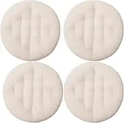 Recycled Fabric Natural White Seat Cushion for Office Desk Chair, Rocker Chair Pads, Hammock Seating Cushion, Fashion Simple Square Dining Room Chair Cushion,Color:Round(Round,40x40cm(4pcs))