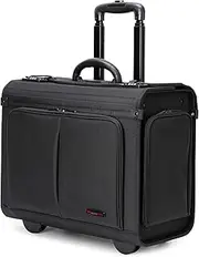 [alpine swiss] Rolling Briefcase Work Overnight Travel Bag Dual Locks Carry on Business Attache Case, Black, One Size