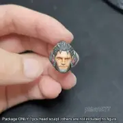 Black Hair facial Hair Premium 1/18 Cyberpunk Man Head Sculpt For 3.75" Figure