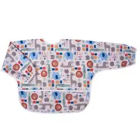 在飛比找Yahoo!奇摩拍賣優惠-Baby City 防水長袖圍兜-卡其色動物(1-3歲)