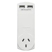 HPM Adaptor with USB Charger 4.2A - White D2USB