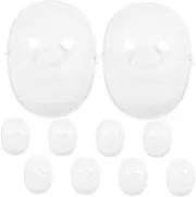 10pcs Paintable Full Face Masks Diy Paper Masks for Kids' Party Favours Halloween