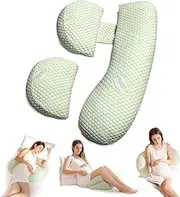 ZONEY Pregnancy Pillow, Maternity Pillow for Pregnant Women, Soft Maternity Pillow with Detachable & Adjustable Pillow Cover, Support for Back, HIPS, Legs, 2 Styles (3 in 1)
