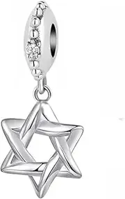 [YiRong Jewelry] Wish Star Charm 925 Sterling Silver Hexagram Charm Lucky Charm David Religion Charm fit for Pandora Bracelet