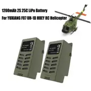 2Pcs YXZNRC F07 1:34 UH-1 HUEY RC Helicopter 1200mAh 7.4V LiPo Battery