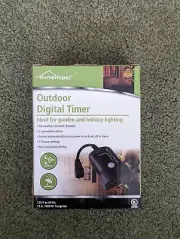 Home Hopes Outdoor Digital Timer Ideal for garden and holiday lighting 2 Outlets