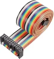 XYWHPGV IDC Rainbow Wire Flat Cable 20P D-type FC/FC Connector 2.54mm Pitch 1m/39.3inch Length(55b7d 2874e 37290 fe780 16e20 1f747