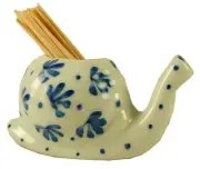 Tropical Snail Blue and White Porcelain Toothpick Holder