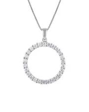 Silver 0.34 ct. tw. Lab-Grown Diamond Pendant