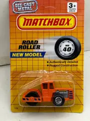 1990 MATCHBOX SUPERFAST MB40 ORANGE ROAD ROLLER NEW ON CARD