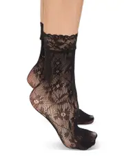 Stems Floral Fishnet Socks