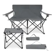 Leonyo Double Camping Chair, Loveseat Camping Chair with Folding Table, 2 Per...
