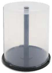 6-Pak of 100-Disc Capacity Cakebox CD/DVD Plastic Storage Containers/Spindles