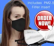 Adjustable Reusable Face Mask + PM 2.5 Filter Insert Washable Breathable Cotton