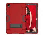 LMW Heavy Duty Protective Rugged Case with Kickstand for Galaxy Tab A7 10.4 inch-Red