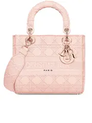 Dior Medium Lady D-Lite Bag in Rosewood Cannage Embroidery