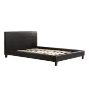 Double PU Leather Bed Frame Black
