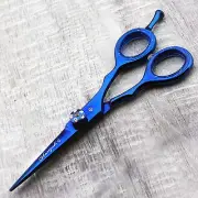 5" Professional Blue Titanium Hair cutting Scissor Mustache and Beard Scissors