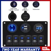 6 Gang 12V 24V Switch Panel ON OFF Toggle LED Rocker LED For Car Marine Boat RV (for: Daihatsu)