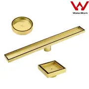 Brushed Gold 100mm-900mm Tile Insert Shower Grate Floor Drain 50mm Outlet Waste