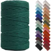Dark Green Macrame Cord 4mm x 109yards Colored Macrame Rope Cotton Cord Macra...