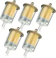JahyShow 5 Pack 5/16" Universal Fuel Filters Industrial Tractors Cars Trucks Motorcycles gas powered engine Inline Gas Fuel Line