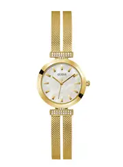 GUESS Gold Array Crystal Mesh Watch