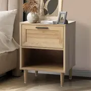Oikiture Bedside Table Nightstand Side End Table Bedroom Storage Cabinet