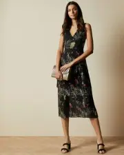 Ted Baker Dresses | Malinae Highland Tiered Pleated Midi Dress | Size 2