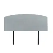 Linen Fabric Double Bed Curved Headboard Bedhead - Stone Grey