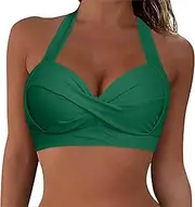 [Generic] Womens Plus Size Shorts Full Coverage Bikini Top Up Swim Crop Top Tie Back Bathing Suit Tops Plus Bathing Suit Cover