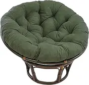 Thick Egg Nest Seat Cushions, Waterproof Outdoor Egg Chair Pad, Round Papasan Chair Cushions, Non-Slip Padded Seat with Ties, Quilted Design, Comfortable and Durable (Size: 122cm, Color: Dark Green)