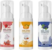 Foam Toothpaste Kids with Fruit Flavor,Mousse Foam Whitening Toothpaste,Fluoride Free Natural Formul Anti Cavity Toothpaste for Dental Care (3Pcs)
