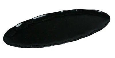 Yanco China CAT-2030B Catering Black Melamine 30" x 12" Oval Platter - 6 Each