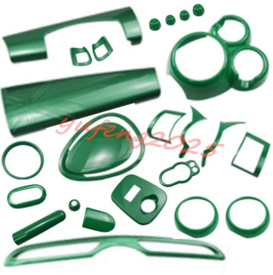 For 2014-2021 Mini Cooper F55 F56 24PCS Green ABS Car Interior Kit Cover Trim (for: Mini)
