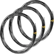 uxcell 3-Rolls 0.8mm Bonsai Training Wire, 49.2 Feet Total Anodized Aluminum Bonsai Wires for Bonsai Tree Shaping/Branches Fixing/Trunk Holding/DIY Crafting [16.4ft Each, Black]