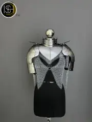 Medieval Knight Female Armor, Gorget Pouldron, Chainmail Armor, Cosplay, SCA.