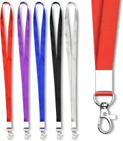 5 Colors Lanyards with Clip for ID Badges & Keys, Durable Neck Lanyard St