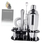 9Pcs Cocktail Shaker Set, Bartender Kit, Cocktail Shaker with Stand, Silver