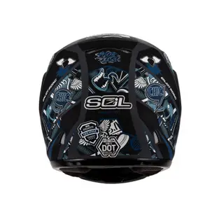 【SOL Helmets】SM-3可掀式安全帽 (惡天使_消光灰/藍) ｜ SOL安全帽官方商城